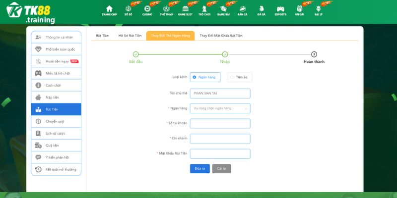 Thực hiện rút tiền TK88 khi thắng cược trong một nốt nhạc