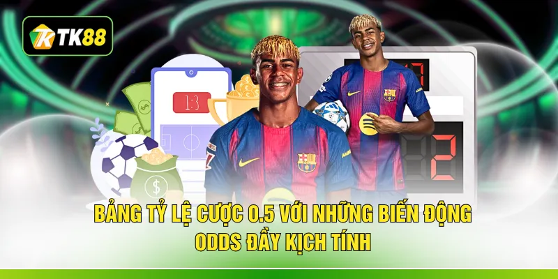 Bảng tỷ lệ cược 0.5 với những biến động Odds đầy kịch tính
